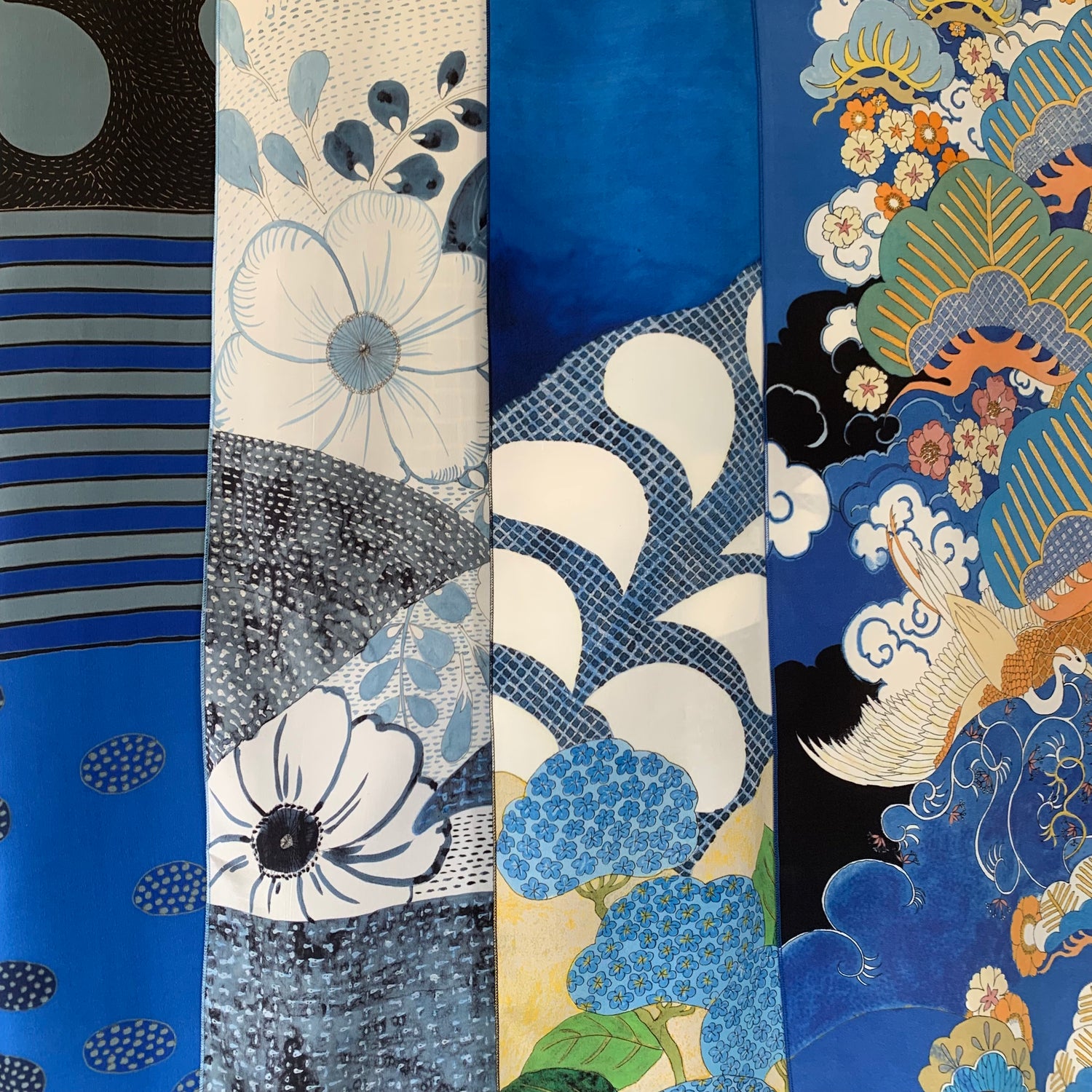 Medium length wool or silk scarves