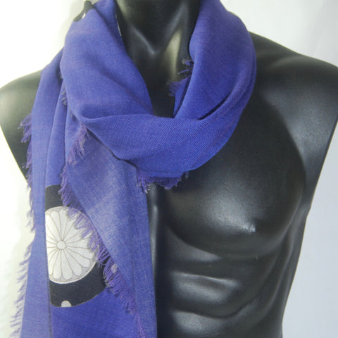 Royal Blue Silk Wool Men's scarf