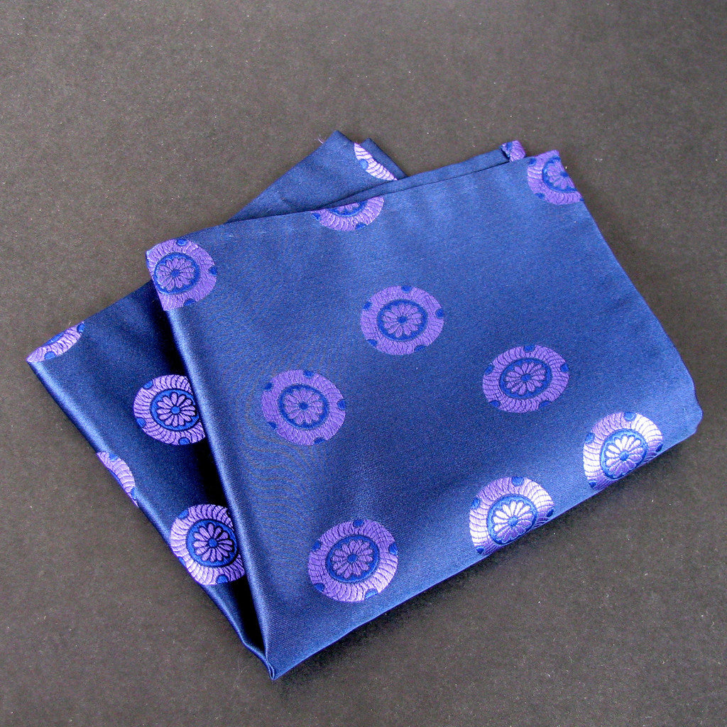 Navy Mon pocket square