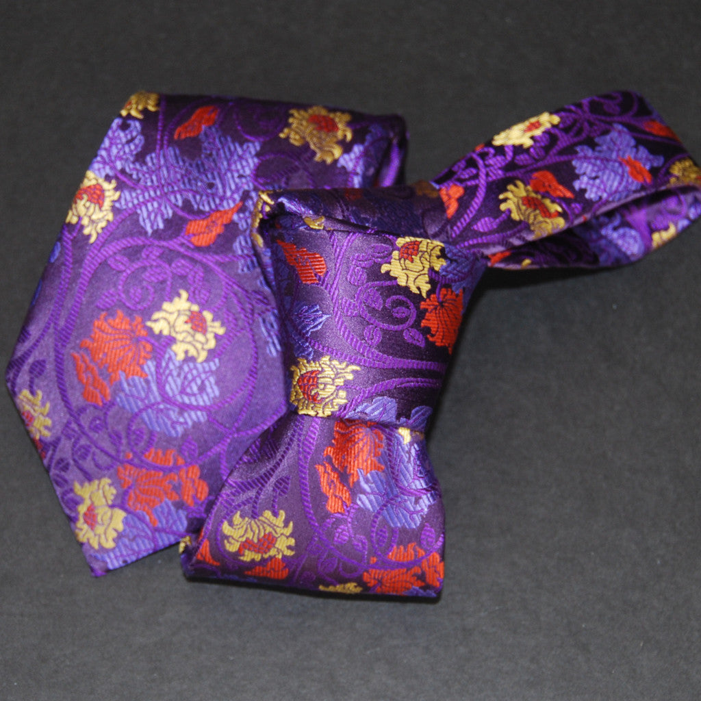 Swirl - yellow, red, mauve on purple