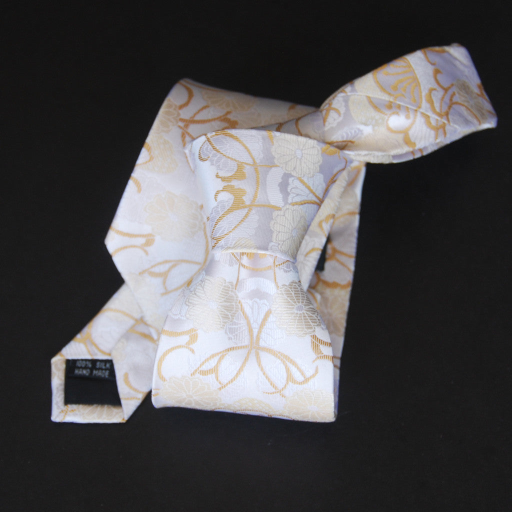 VASE - gold & cream on white