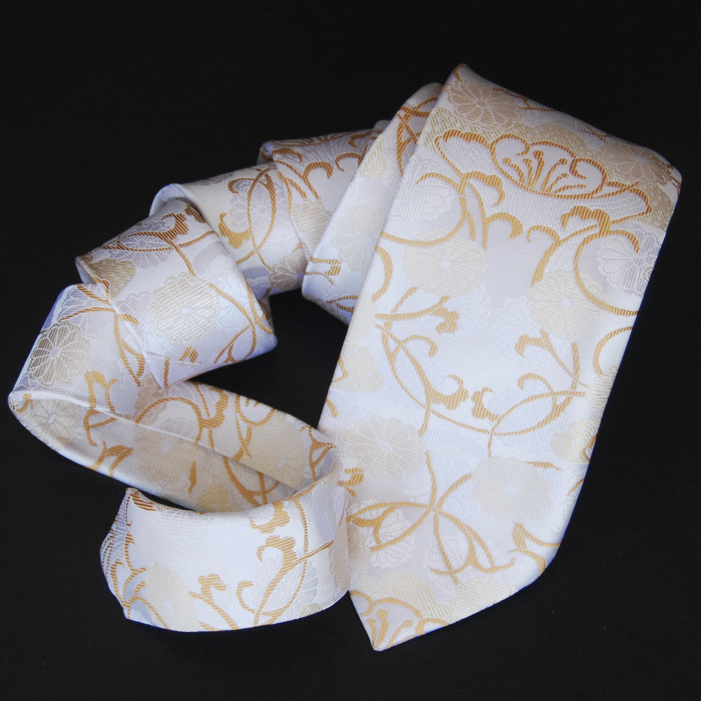 VASE - gold & cream on white
