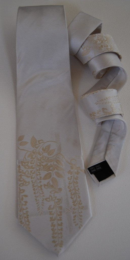 Wisteria-White Silk Tie