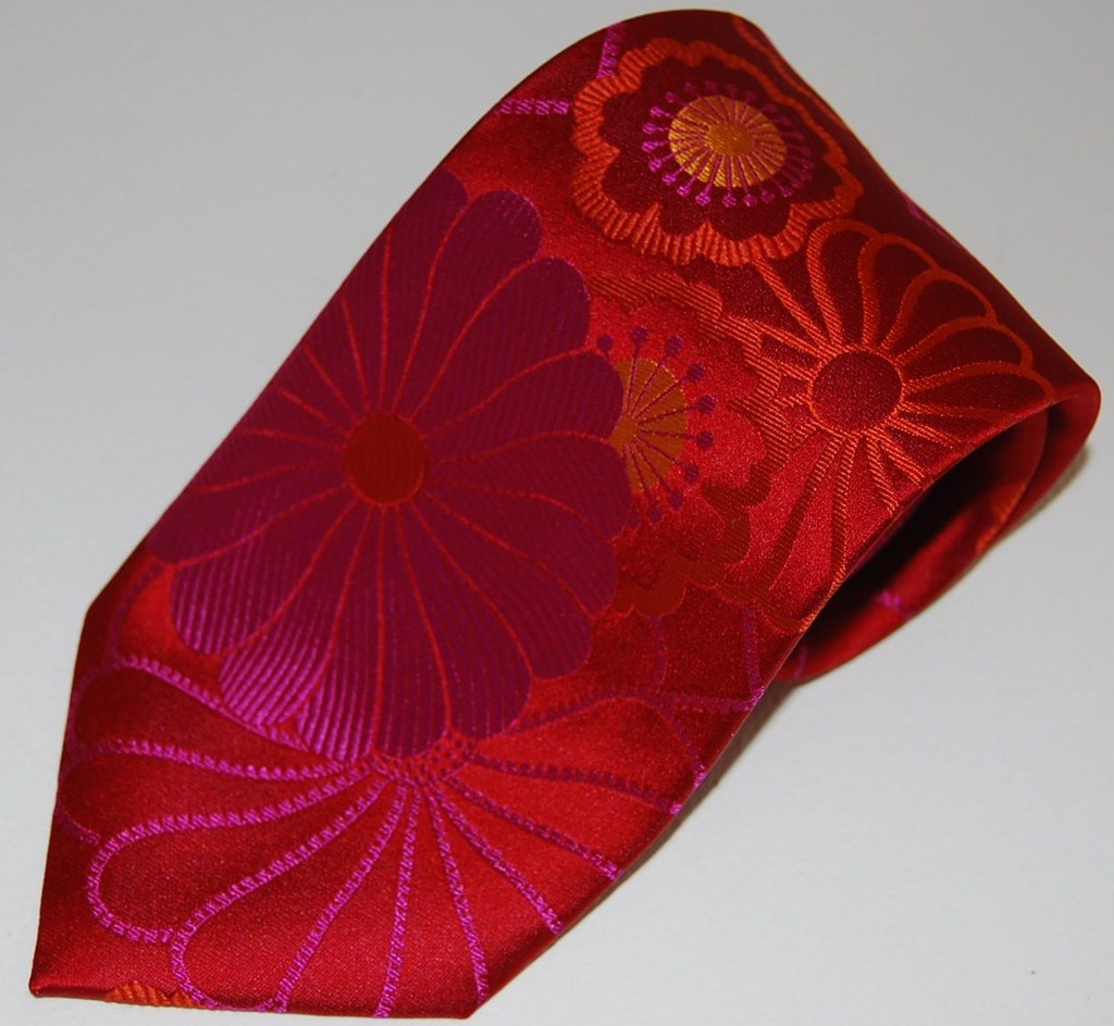 Shibori-Red & Pink Silk Tie