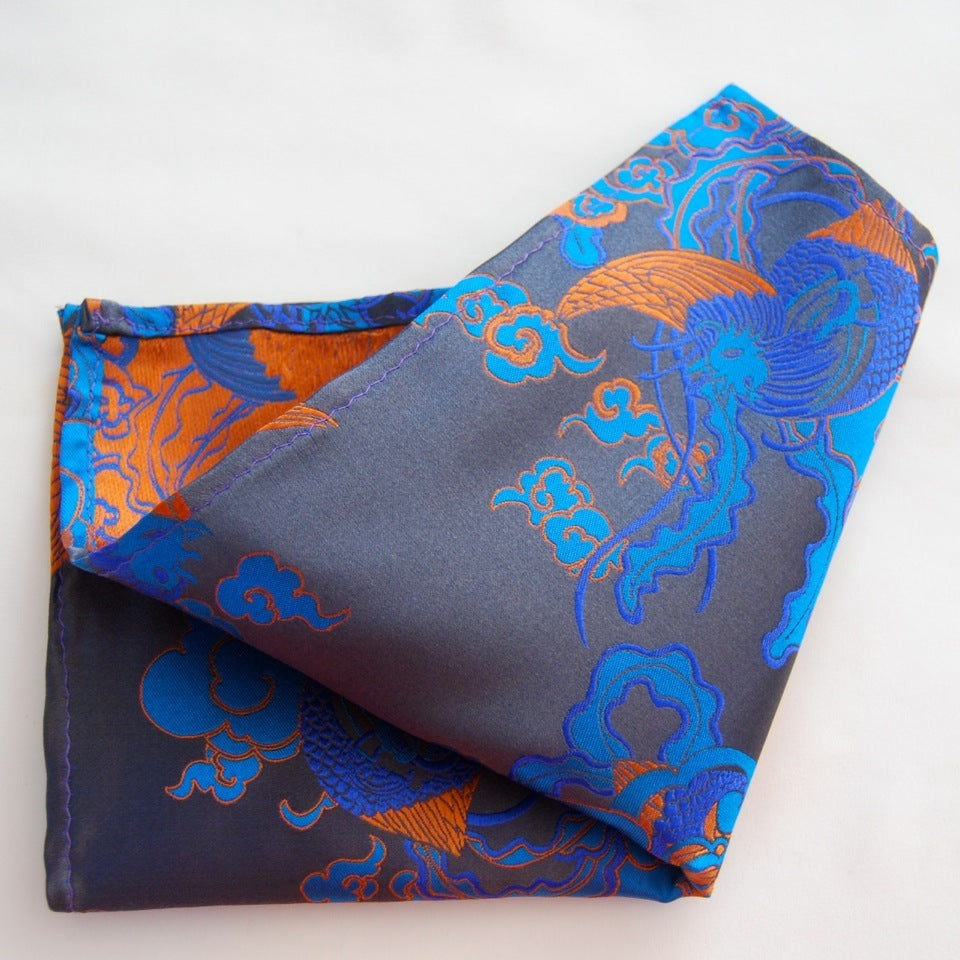 Blue Pheonix Pocket Square