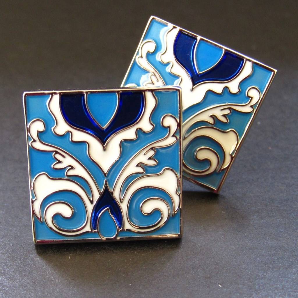 Swirl Blue Cuff Link