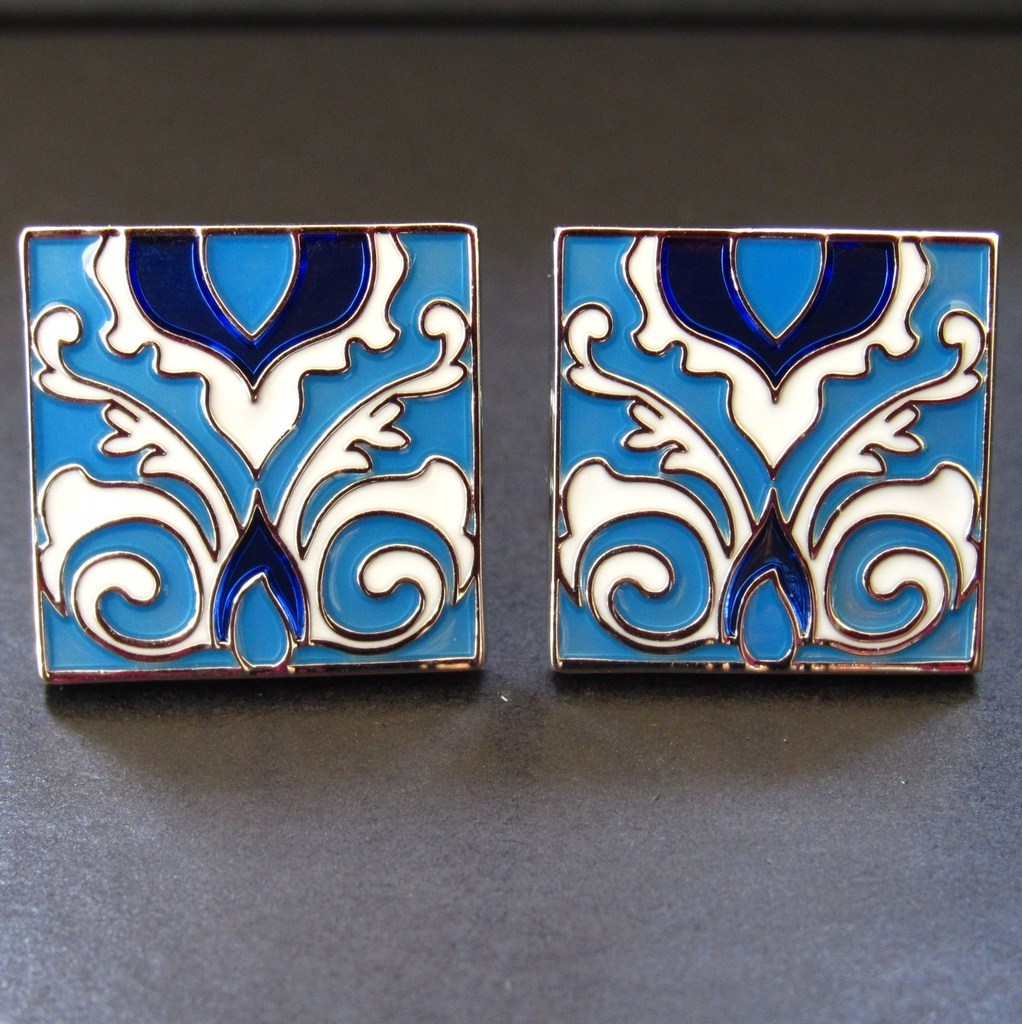 Swirl Blue Cuff Link