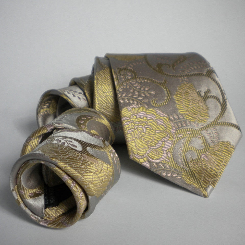 Flower-champagne & gold Silk Tie