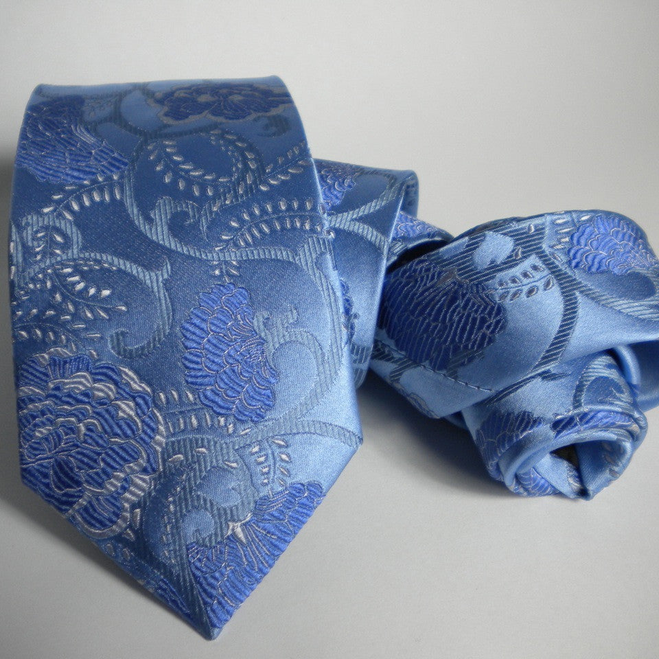 Flower- blues Silk Tie