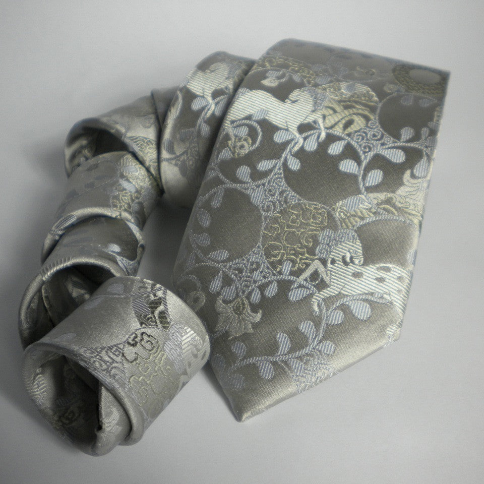 Horse- silvery, greygreen Silk Tie