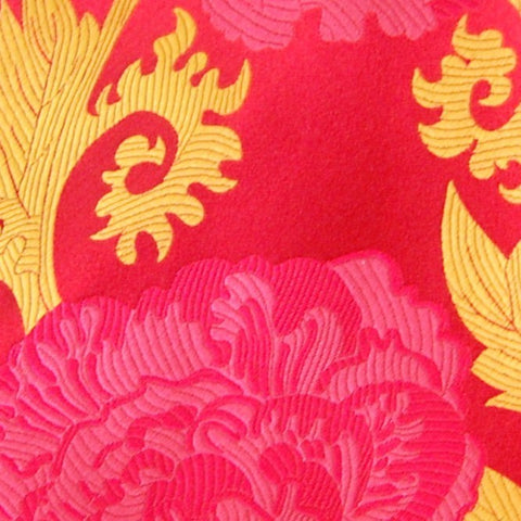 Peony - Red, Pink & Gold Silk Tie
