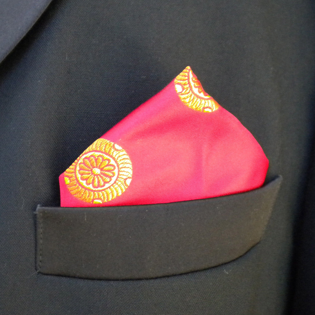 Red Mon pocket square