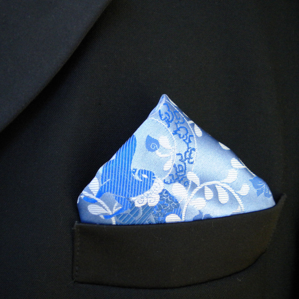 Blue Uma pocket square