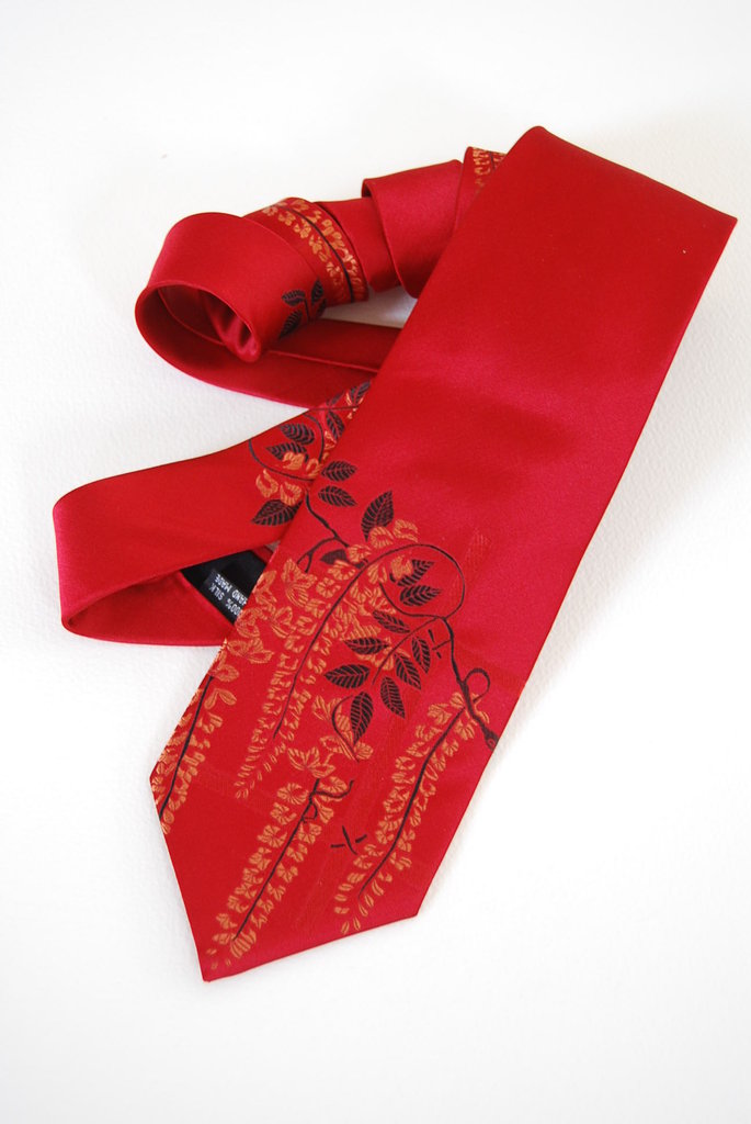 Wisteria-Red Silk Tie