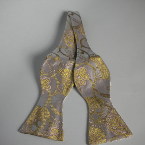 Gold flower bow tie