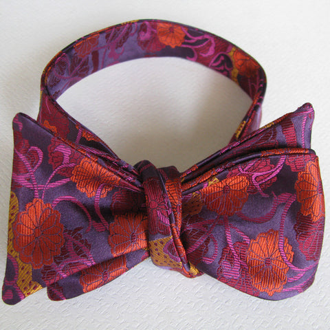 Purple vase bow tie