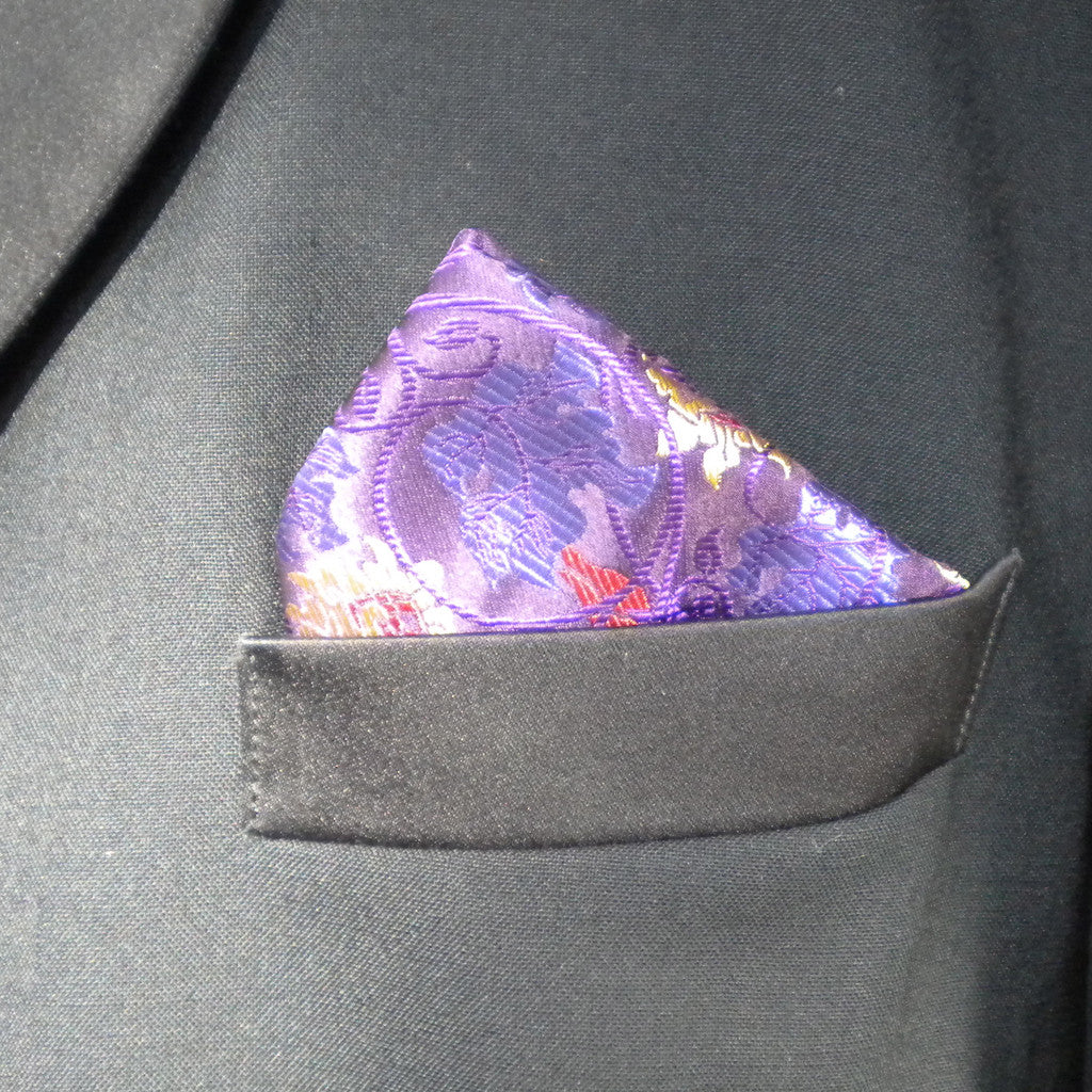 Purple Swirl Pocket Square