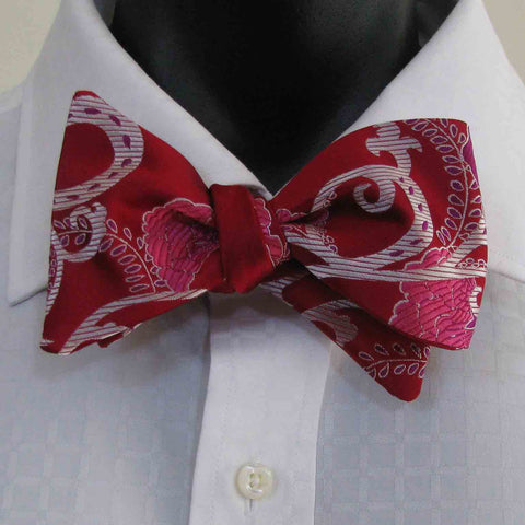 Red flower bow tie