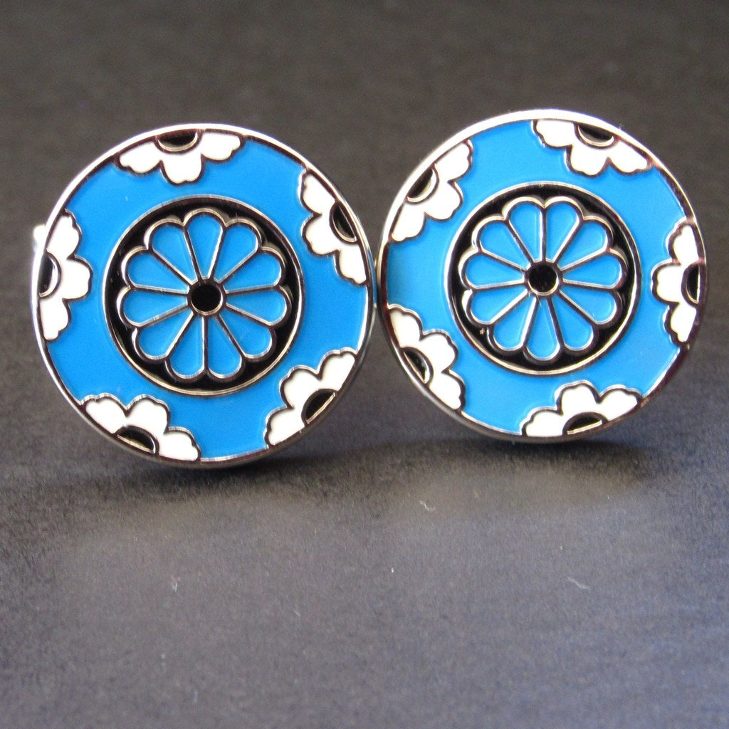 Baby Blue Carousel Cuff Link