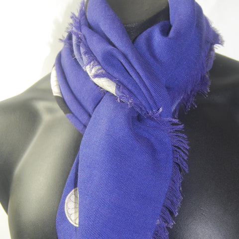 Royal Blue Silk Wool Men's scarf