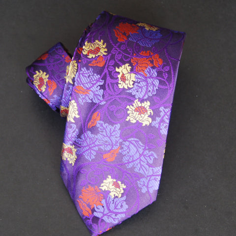 Swirl - yellow, red, mauve on purple