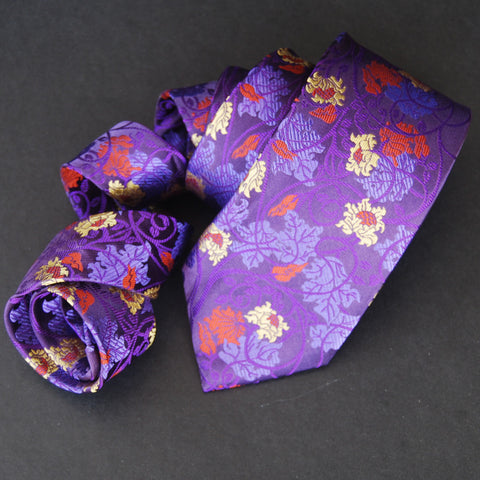 Swirl - yellow, red, mauve on purple