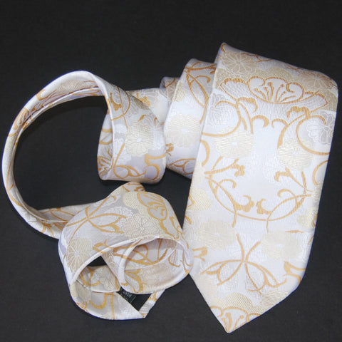 VASE - gold & cream on white