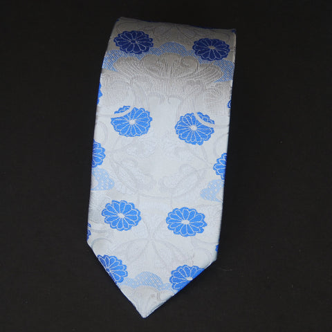 VASE - blue & grey on silver