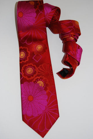 Shibori-Red & Pink  Silk Tie