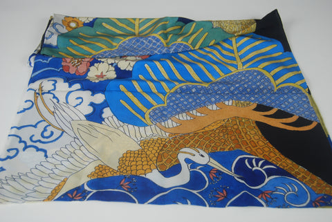 Japanese Pine long silk scarf