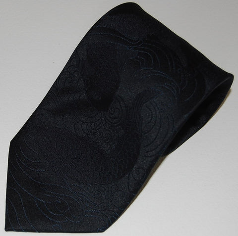Koi-Black Silk Tie