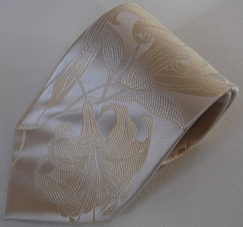 Lilium-White  Silk Tie