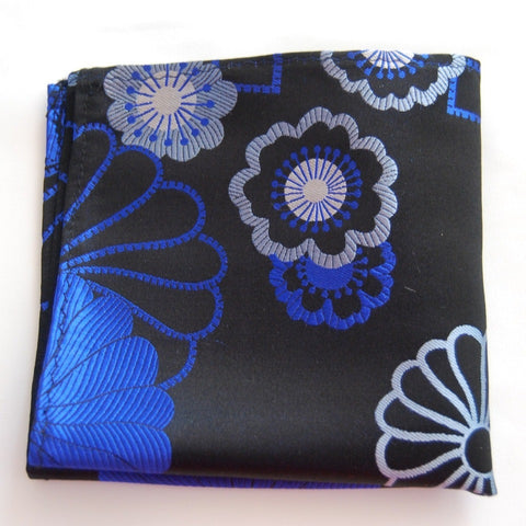 Black Shibori Pocket Square