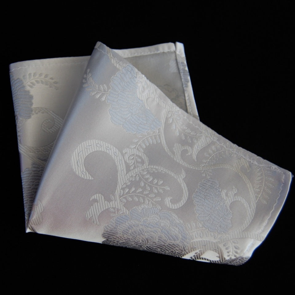 White Flower Pocket Square