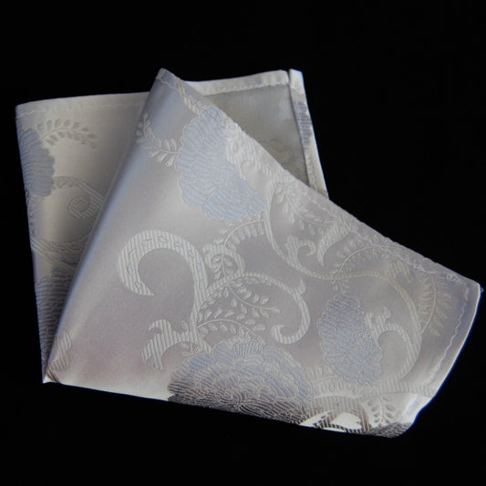 White Flower Pocket Square