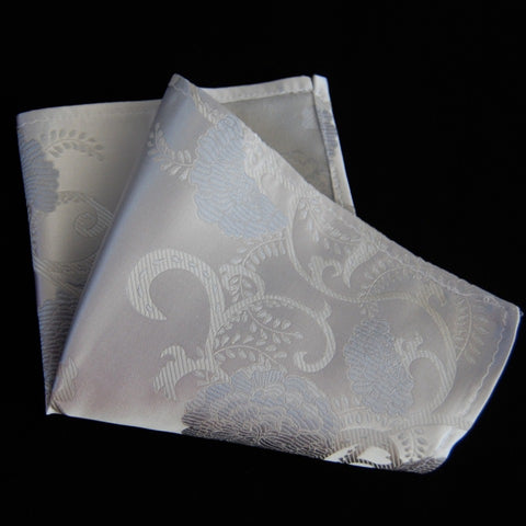 White Flower Pocket Square