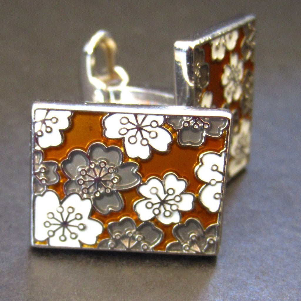Cherry Blossom Gold Cuff Link