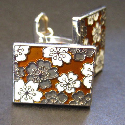 Cherry Blossom Gold Cuff Link
