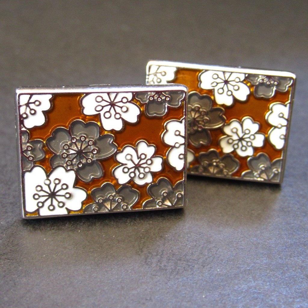 Cherry Blossom Gold Cuff Link