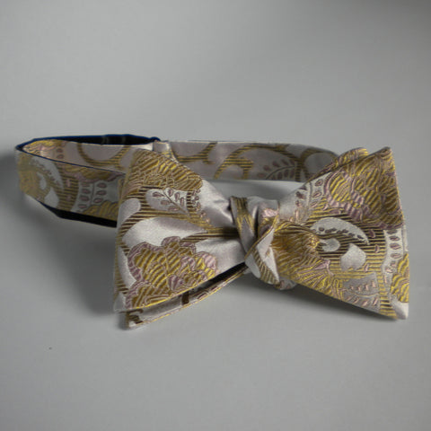 Gold flower bow tie