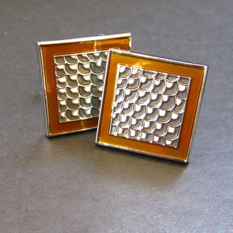 Scale Silver Gold Cuff Link