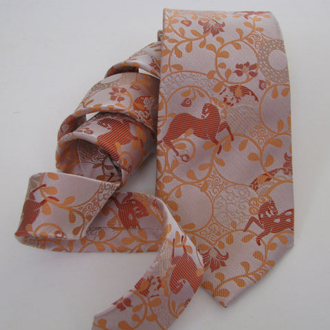 Horse- Apricot Silk Tie