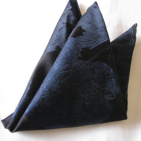 Black Peony pocket square
