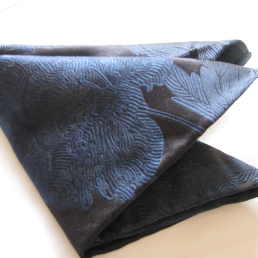 Black Peony pocket square