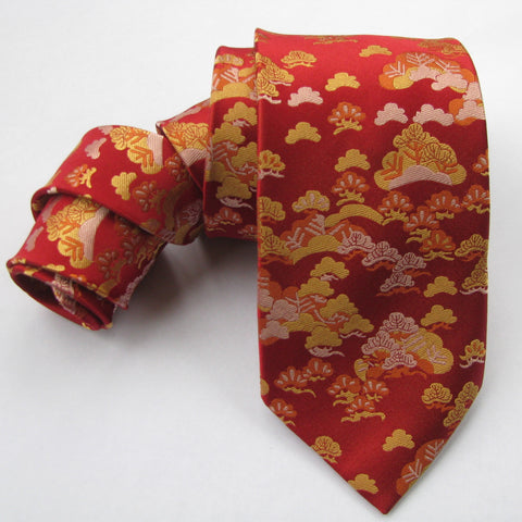 Red pine  Silk Tie