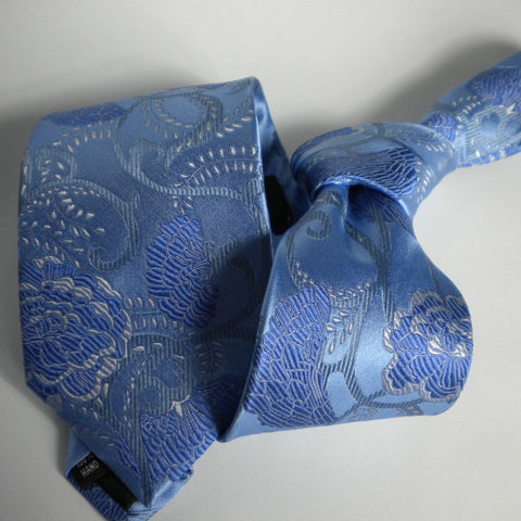 Flower- blues Silk Tie