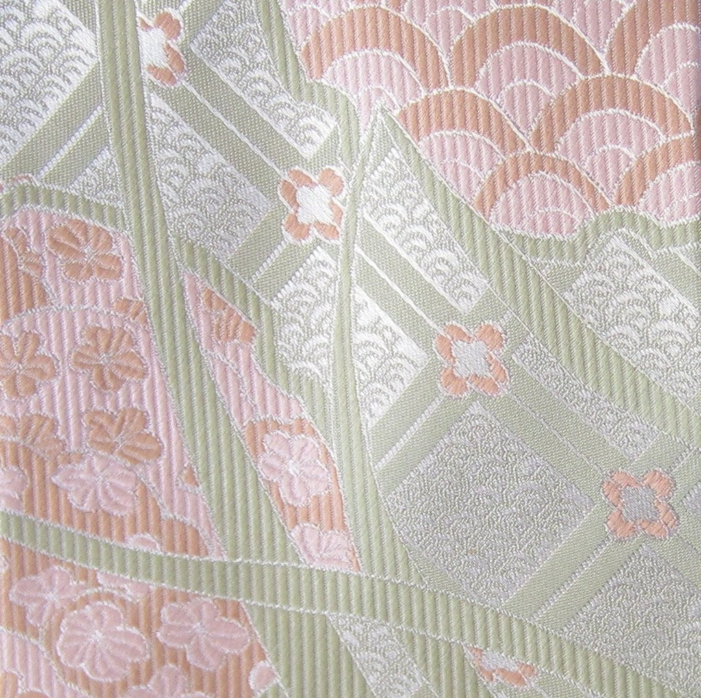 Hydrangea-White & Green  Silk Tie