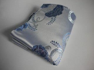 Blue on white flower pocket square