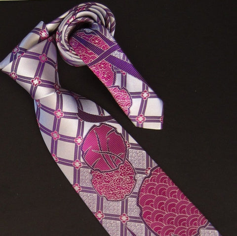 Hydrangea-Pink & Purple  Silk Tie