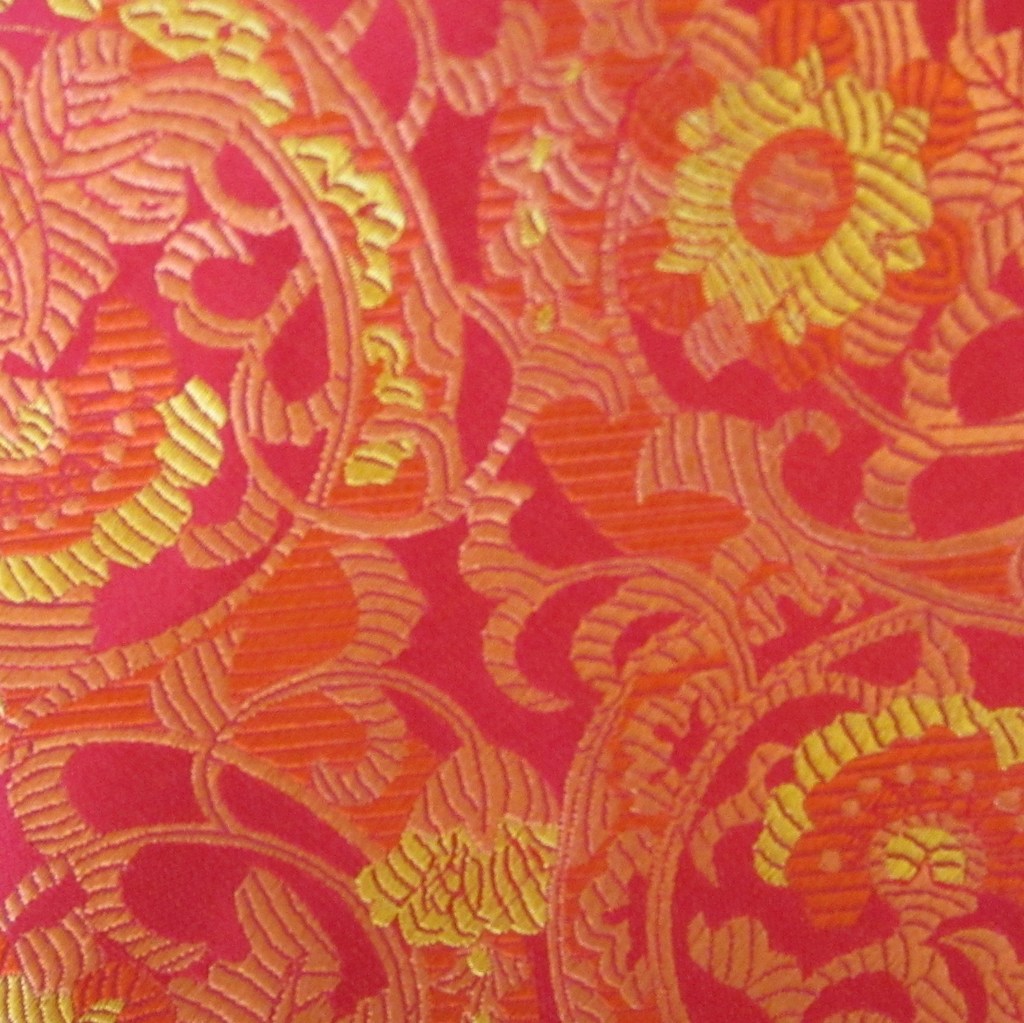 Floral-Red & Gold  Silk Tie